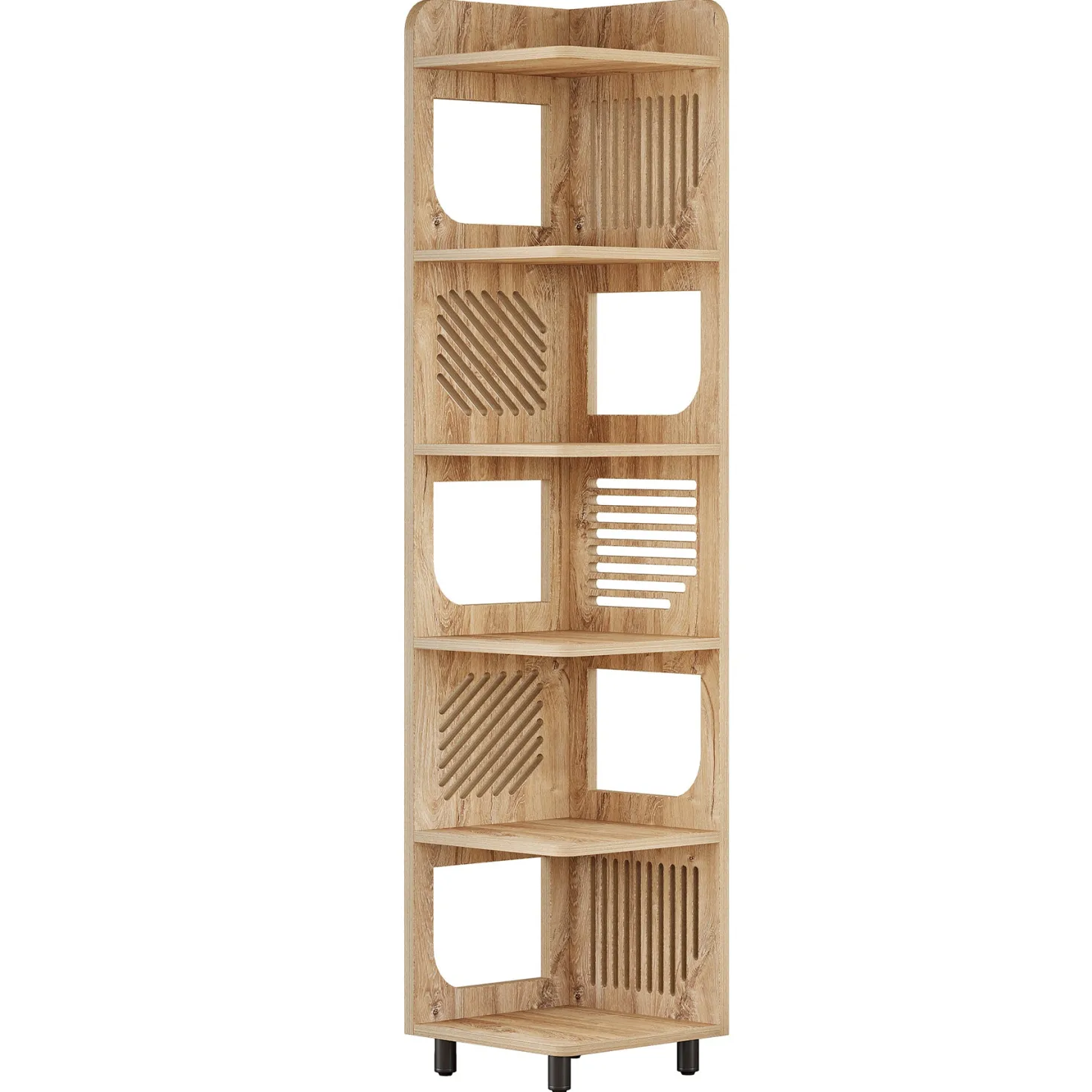 Tribesigns 6-Tier Corner Shelf, Tall Skinny Display Bookcase for Small Spaces