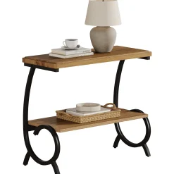 Tribesigns 2-Tier End Table, J-Shaped Side Table for Living Room
