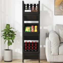 Tribesigns 3-Tier Freestanding Wine Rack, Wooden Wine Storage Stand for Kitchen and Cellar