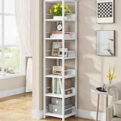 Tribesigns 6-Tier Narrow Corner Shelf, 74.8-Inch Tall Industrial Storage Bookshelf