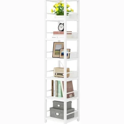Tribesigns 6-Tier Narrow Corner Shelf, 74.8-Inch Tall Industrial Storage Bookshelf