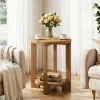 Tribesigns 2-Tier Round End Table, Wooden Accent Table