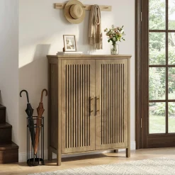 Tribesigns 5-Tier Shoe Cabinet with Doors, Tall Entryway Shoe Storage