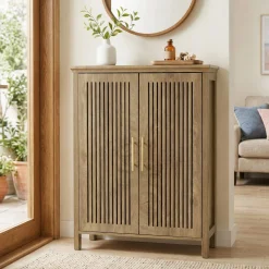 Tribesigns 5-Tier Shoe Cabinet with Doors, Tall Entryway Shoe Storage