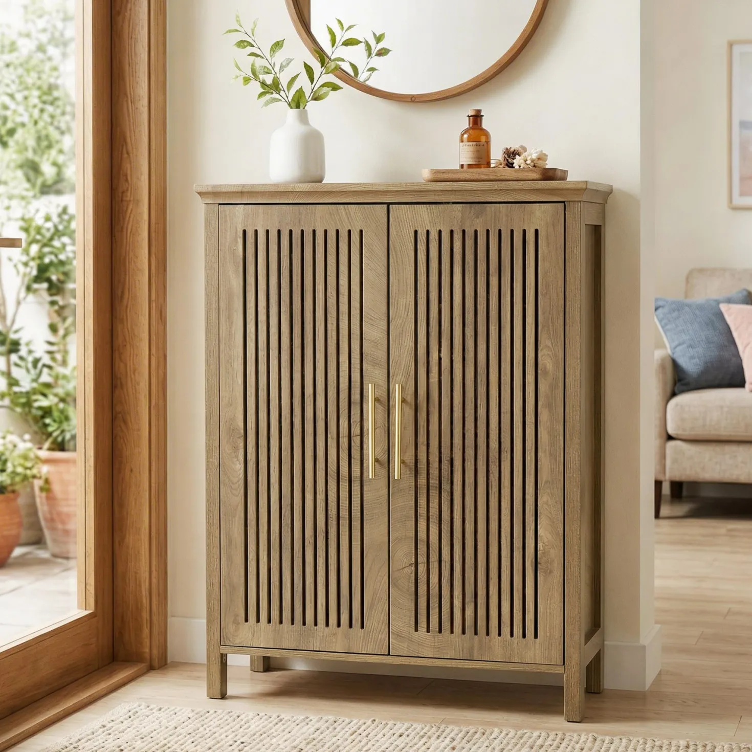 Tribesigns 5-Tier Shoe Cabinet with Doors, Tall Entryway Shoe Storage