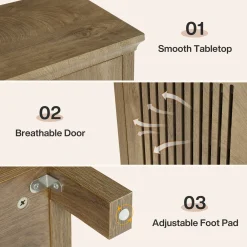 Tribesigns 5-Tier Shoe Cabinet with Doors, Tall Entryway Shoe Storage