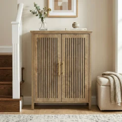 Tribesigns 5-Tier Shoe Cabinet with Doors, Tall Entryway Shoe Storage