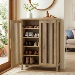 Tribesigns 5-Tier Shoe Cabinet with Doors, Tall Entryway Shoe Storage
