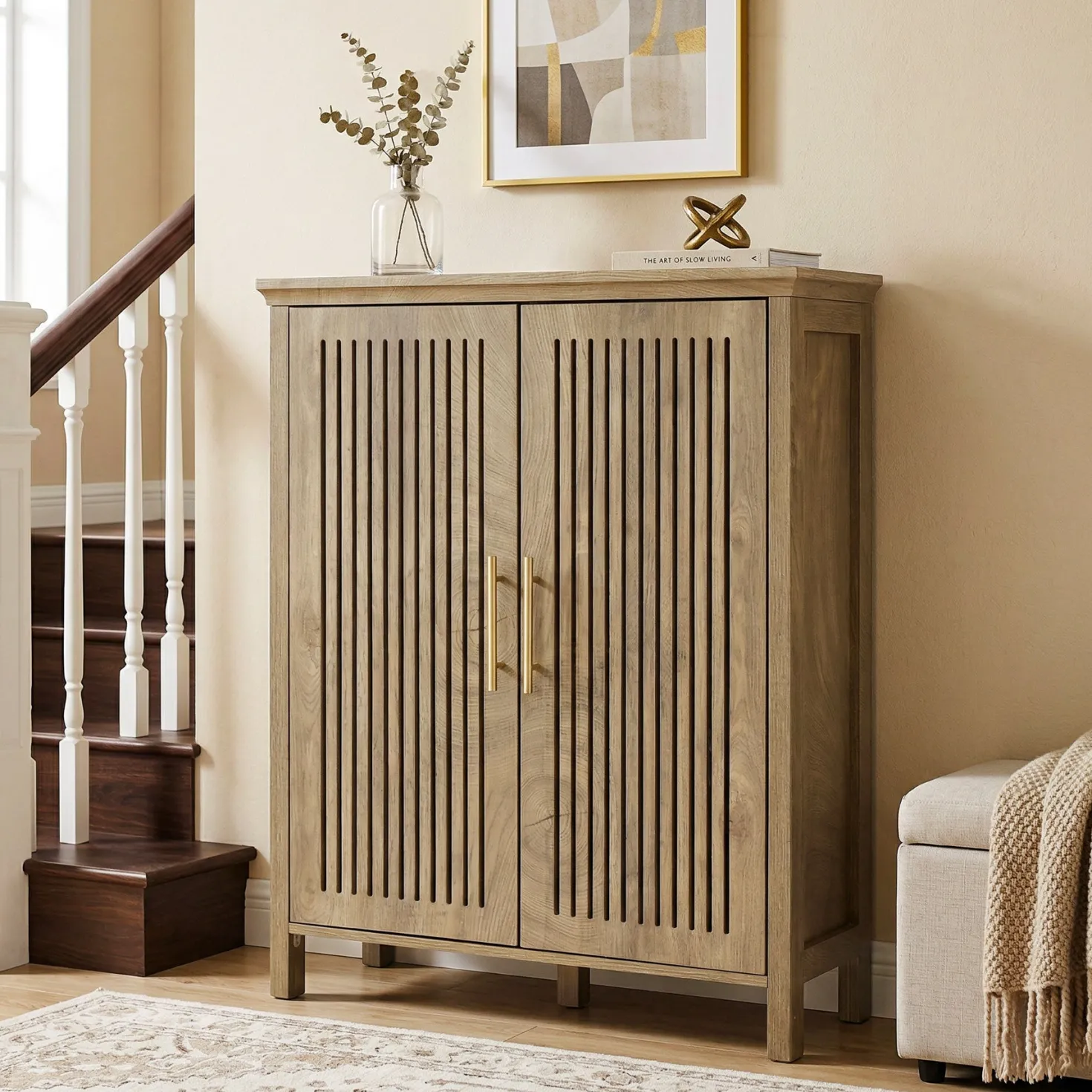 Tribesigns 5-Tier Shoe Cabinet with Doors, Tall Entryway Shoe Storage