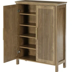 Tribesigns 5-Tier Shoe Cabinet with Doors, Tall Entryway Shoe Storage