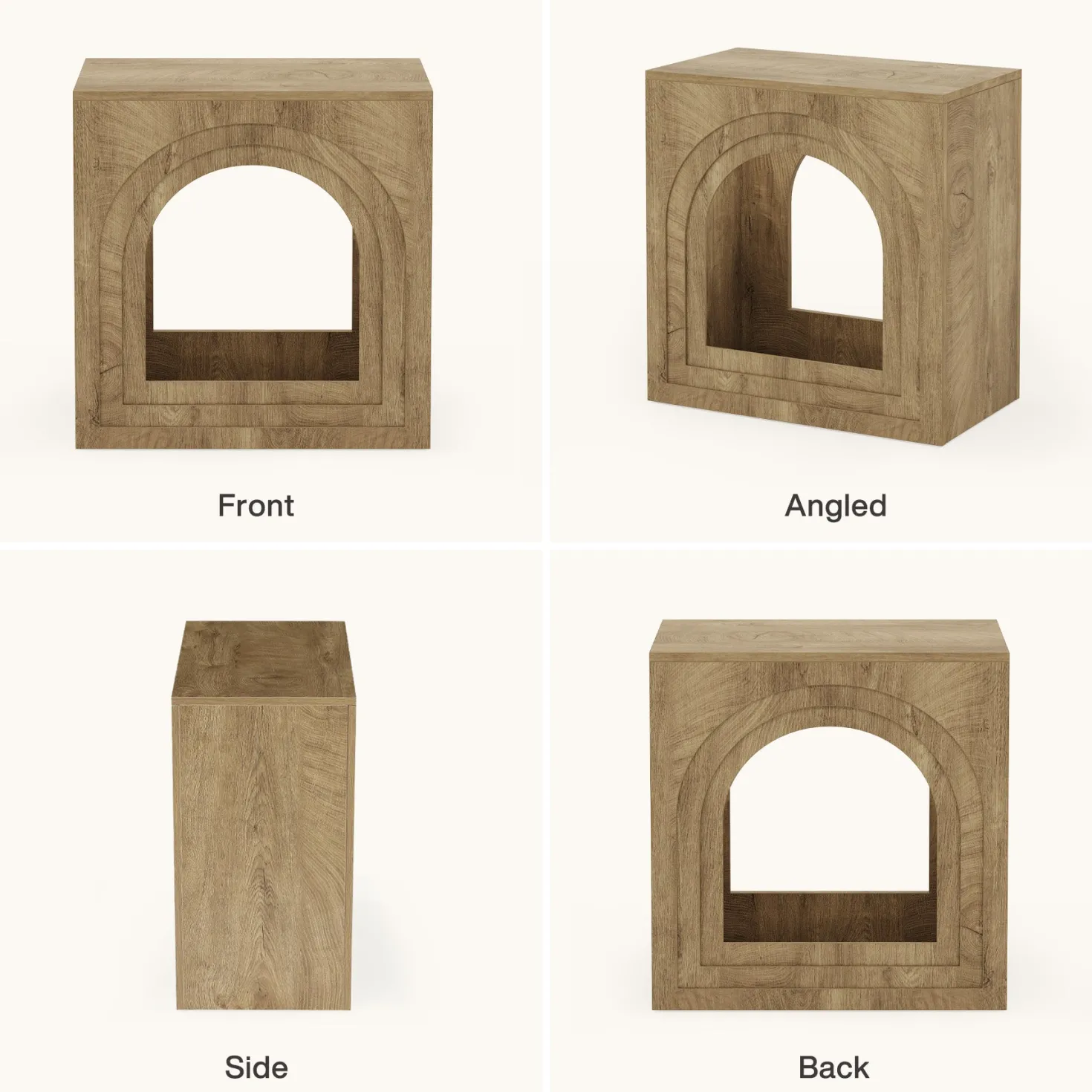 Tribesigns 2-Tier Square End Table, Farmhouse Side Table with Arched Shelf