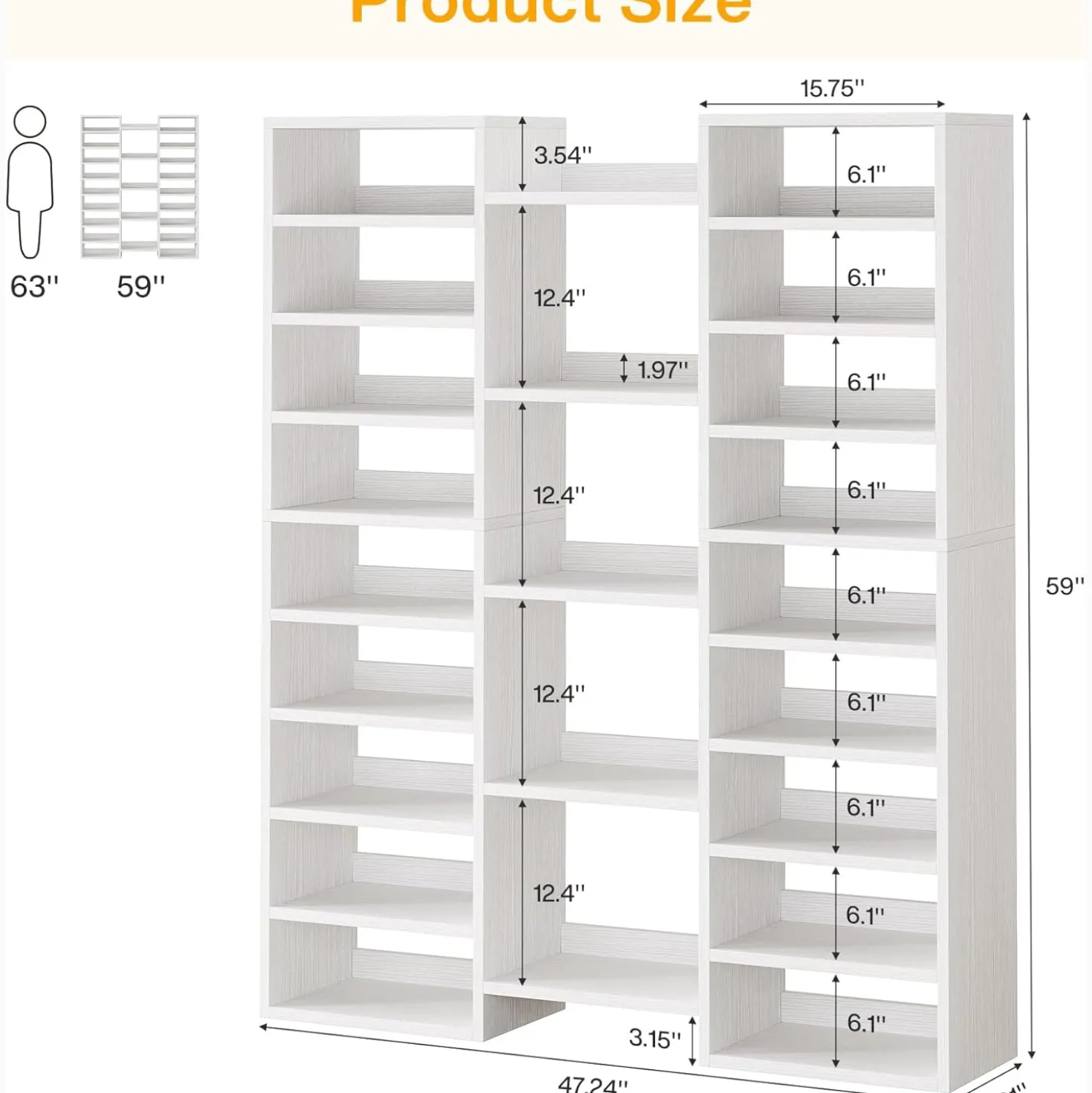 Tribesigns 14-Tier Tall Shoe Rack, Freestanding Wooden Shoe Organizer for Closet and Entryway