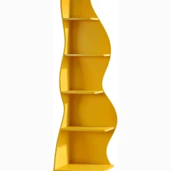 Tribesigns Wavy Corner Shelf, Modern 5-Tier Curved Bookshelf for Small Spaces