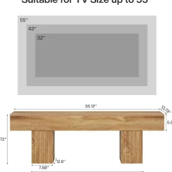 TV Stand for 55 Inch TV, Farmhouse Entertainment Center TV Console for Living Room