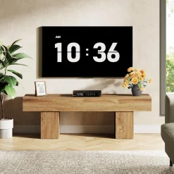 TV Stand for 55 Inch TV, Farmhouse Entertainment Center TV Console for Living Room
