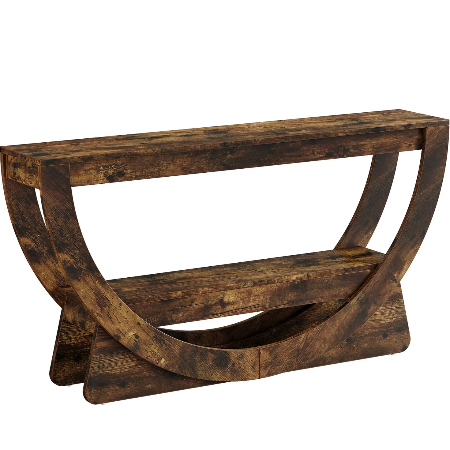 TV Stand for 55-75" TV, Entertainment Center with Open Storage Shelves