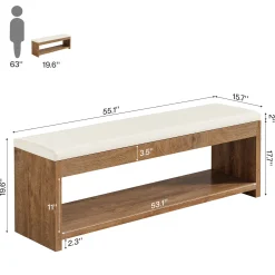 Upholstered End of Bed Bench, 55
