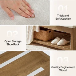 Upholstered End of Bed Bench, 55