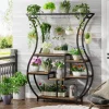 Vase-Shaped Plant Stand, 6-Tier Plant Display Rack with 10 Hanging Hooks