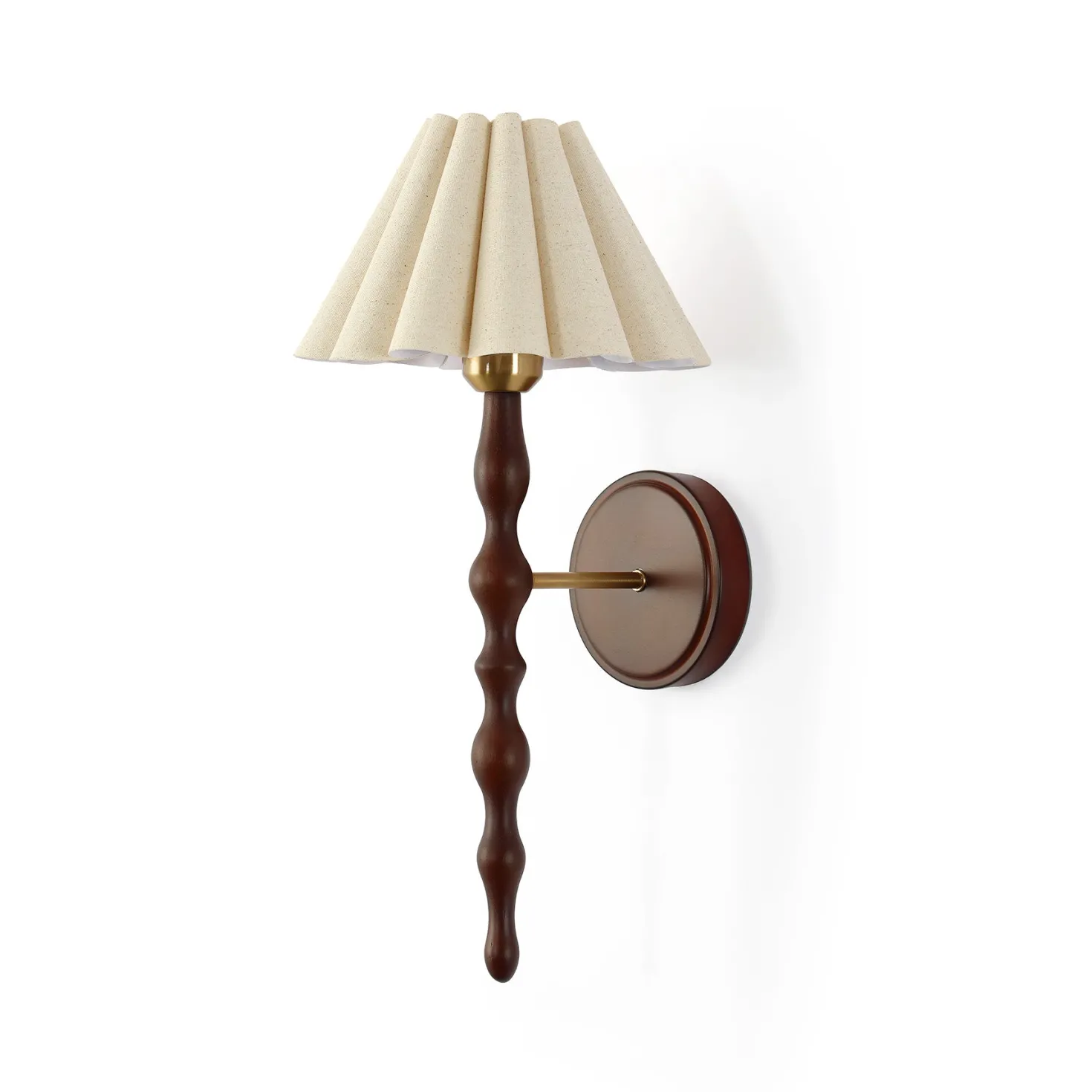 Vintage Wall Sconce, 19.7" 1-Light Wall Lamp with Faux Wood Metal Arm