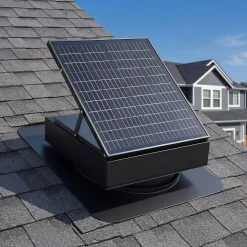 35W Solar Attic Fan, 2200 CFM Smart Roof Vent Built-in Temperature Sensors(JBSF-320E)