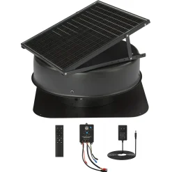 50W Solar Attic Fan with 2500 CFM & Smart Thermostat / Humidity / Smoke Sensor(JBSF-350F)