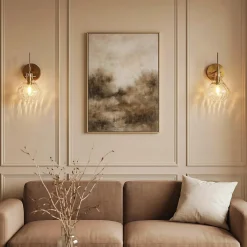 Wall Sconce Set of 2, Bathroom Vanity Wall Lamp with Clear Glass Shade