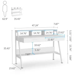 White Computer Desk, 47