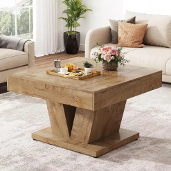 Wood Coffee Table, 31.5" Modern Center Table Cocktail Tea Table
