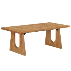 Wood Dining Table, 70" Rectangular Kitchen Table for 6-8 People
