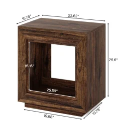 Wood End Table, Square Side Table Nightstands with Storage