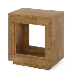 Wood End Table, Square Side Table Nightstands with Storage