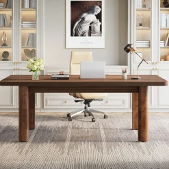 Wood Executive Desk, 62.99" Sturdy Computer Desk Conference Table