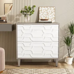 Wood File Cabinet, 2-Drawer Storage Cabinet for A4/Letter/Legal Size