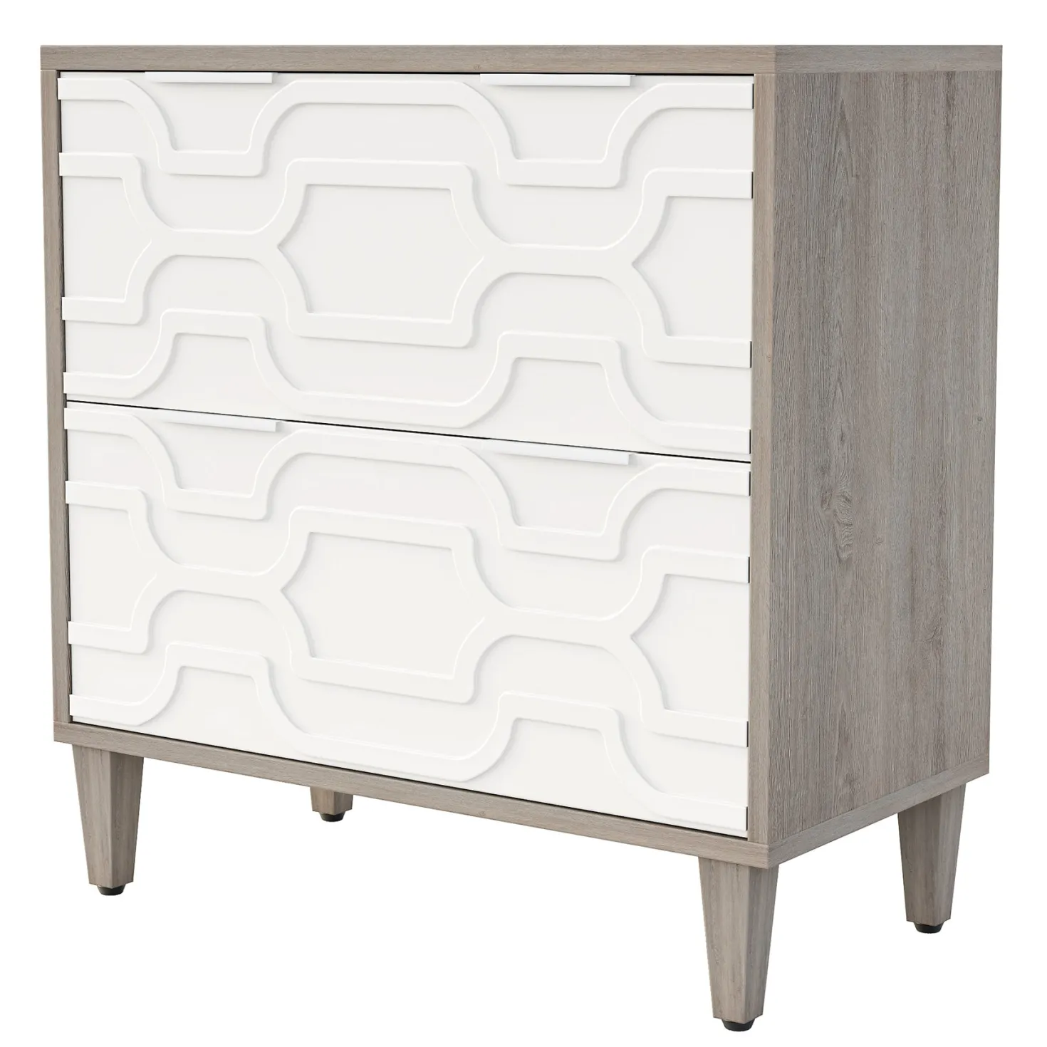 Wood File Cabinet, 2-Drawer Storage Cabinet for A4/Letter/Legal Size