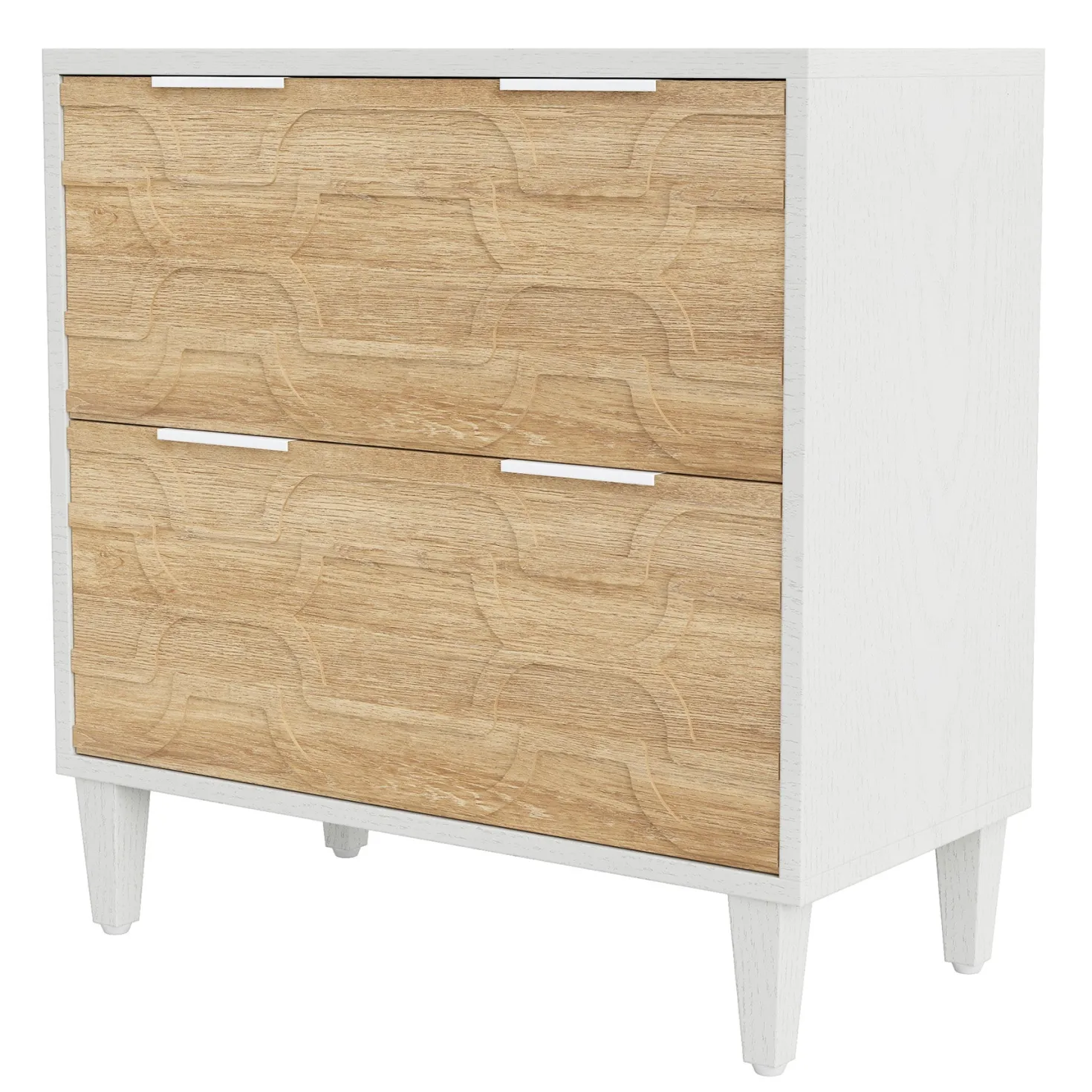 Wood File Cabinet, 2-Drawer Storage Cabinet for A4/Letter/Legal Size