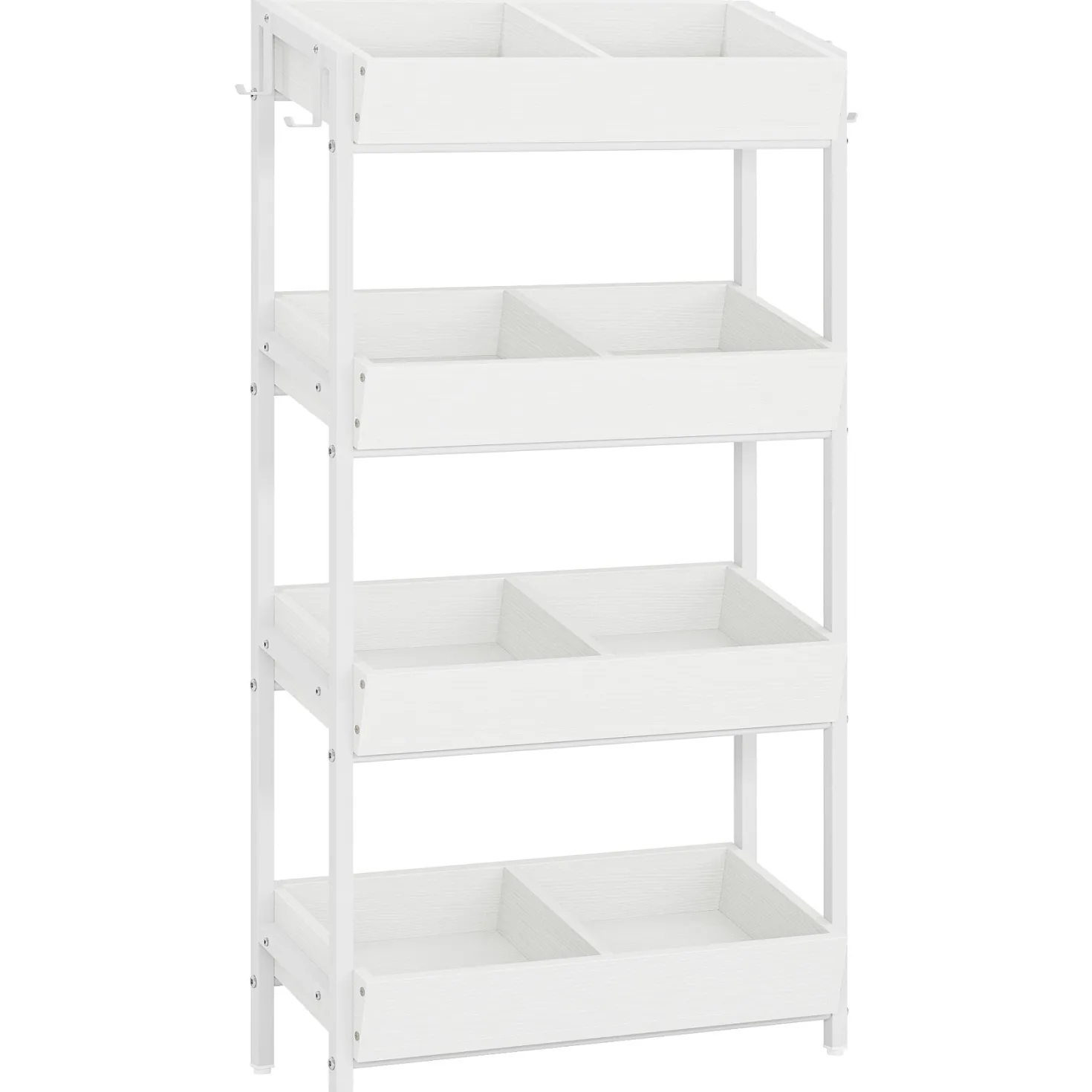 Wood Fruit Vegetable Storage Rack Stand, 4-Tier Storage Organizer