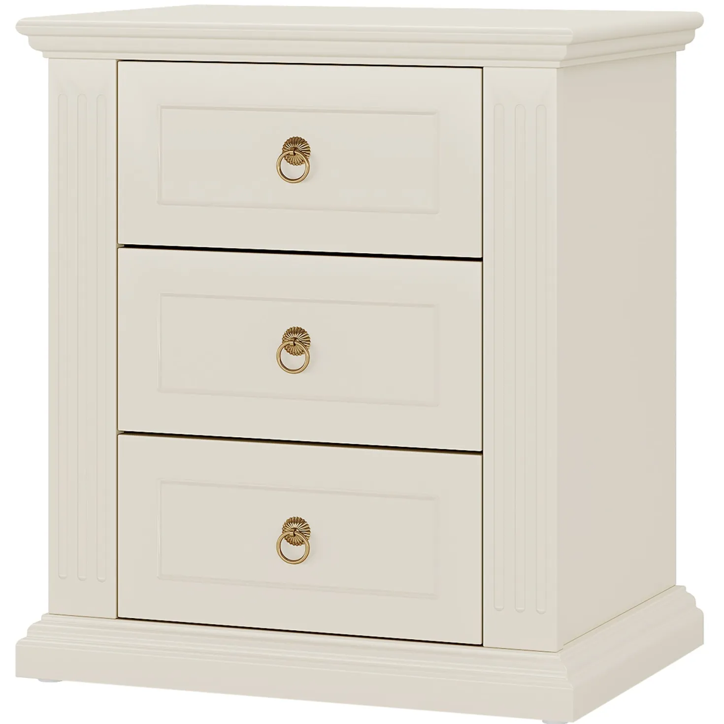 Wood Nightstand, Modern End Table Bedside Table with 3 storage Drawer