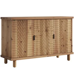Wood Sideboard Buffet, Modern Kitchen Storage Cabinet with 2 Adjustable Shelves