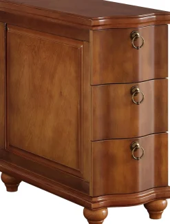 Wood Slim End Table, Fully Assembled Side Table Nightstand with 3-Drawers