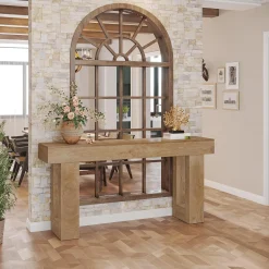 Wooden Sofa Table, 63-Inch Modern Console Table For Living Room