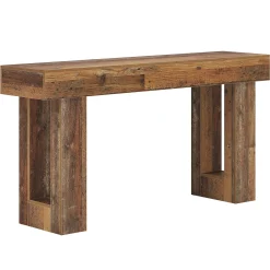 Wooden Sofa Table, 63-Inch Modern Console Table For Living Room