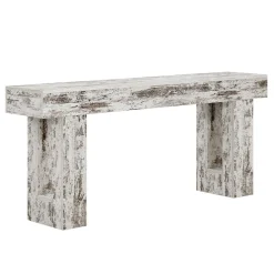 Wooden Sofa Table, 63-Inch Modern Console Table For Living Room