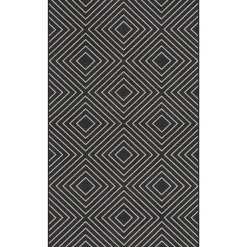 3x5 Modern Easy Jute Geometric Patio Rug, Washable Area Rugs Non-Slip Low Pile Carpet, Oeko-Tex Certified