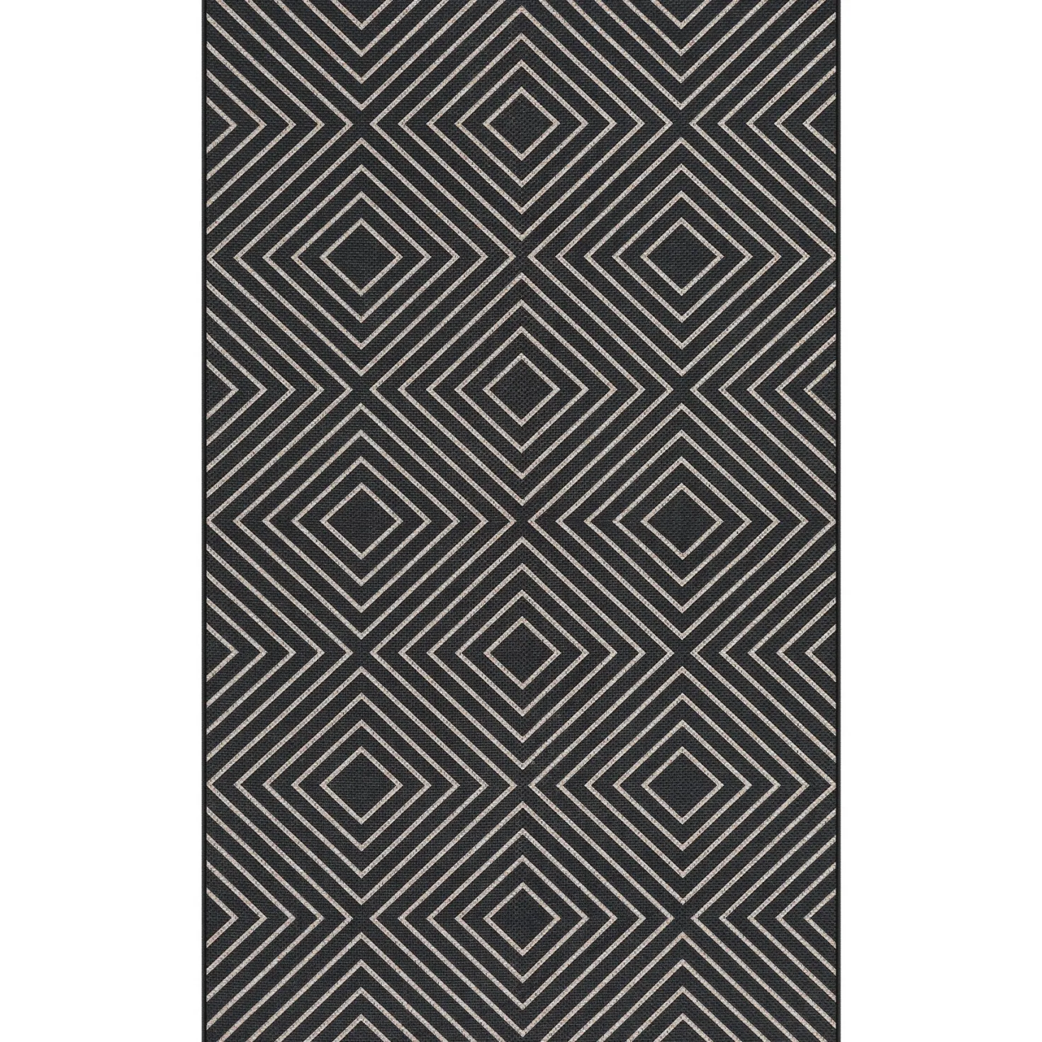 3x5 Modern Easy Jute Geometric Patio Rug, Washable Area Rugs Non-Slip Low Pile Carpet, Oeko-Tex Certified