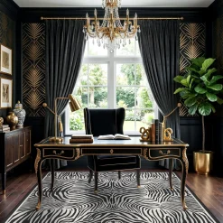 5x7 Zebra Print Washable Area Rug, Boho Modern Animal Soft Non Slip Nursery Living Room Carpet, Oeko-Tex Certified