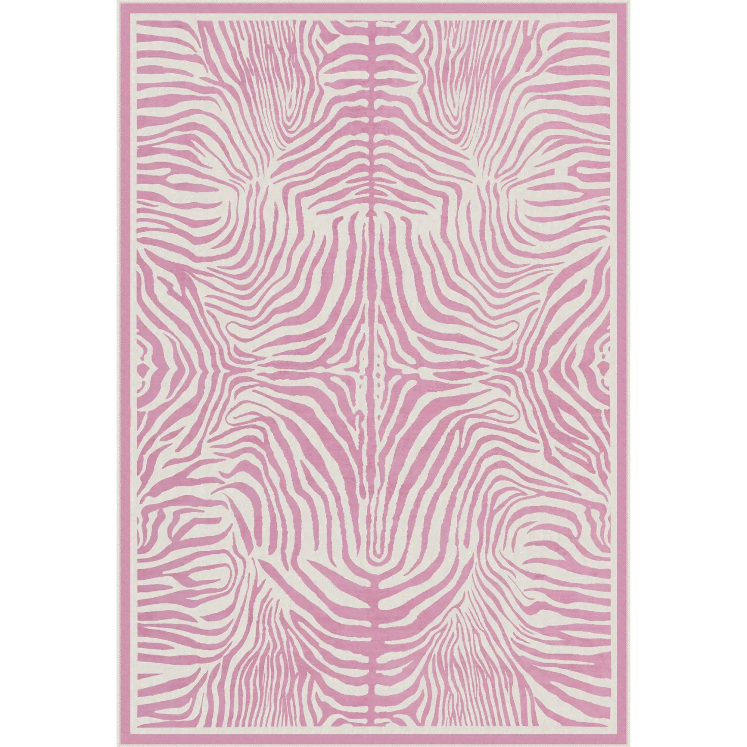 5x7 Zebra Print Washable Area Rug, Boho Modern Animal Soft Non Slip Nursery Living Room Carpet, Oeko-Tex Certified