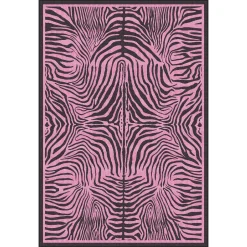 5x7 Zebra Print Washable Area Rug, Boho Modern Animal Soft Non Slip Nursery Living Room Carpet, Oeko-Tex Certified