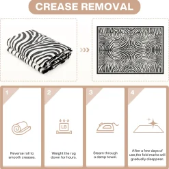 5x7 Zebra Print Washable Area Rug, Boho Modern Animal Soft Non Slip Nursery Living Room Carpet, Oeko-Tex Certified