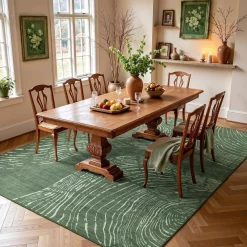 5x7/8x10 Abstract Machine Washable Area Rug, Soft Boho Minimalist Non-Slip Low Pile Carpet, Oeko-Tex Certified